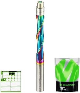 SHARPRO Upcut Flush Trim Router Bit 1/4 Inch Shank,Flush Cut Router Bit with Bottom Bearing,Extra Long Coated Carbide Bit，CNC Pattern Woodwork, 1-1/4Inch CL, 3 Inch OVL