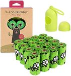 240 Count Leak-proof Dog Poop Bags Eco-Friendly Degradable, Dog Waste Disposal Bags Extra Thick and Strong, Refill Rolls with Dispenser and Leash Tie (Scented),15 Doggy Bags Per Roll (Green)