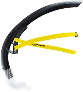 FINIS Stability Swimmer's Snorkel Center-Mount Snorkel Set for Swimming Laps & Training - Snorkel Gear with Adjustable Fit, Dynamic Shape, and Silicone Mouthpiece - Black