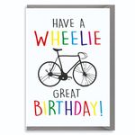 Birthday Card Bike Cycling Mamil Sport Wheelie - C67