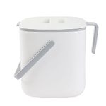 BLUE GINKGO Kitchen Compost Bin - Easy Clean Food Waste Bin for Kitchen with Handles | Countertop Compost Bin Kitchen Food Scrap Pail Bucket | Made in Korea (0.69 gal / 2.6L) - White