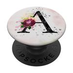 A Monogram Initial Letter A Floral Watercolor Art Design PopSockets PopGrip: Swappable Grip for Phones & Tablets