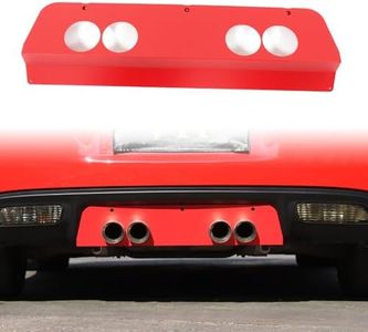 Exhaust Pipe Protection Baffle for Chevy Corvette C6 2005-2013 Accessories, Exhaust Muffler Tail Pipe Panel Cover Trim, Tail Pipe Heat Shield Cover Guard Protector, Stainless Steel (Red)