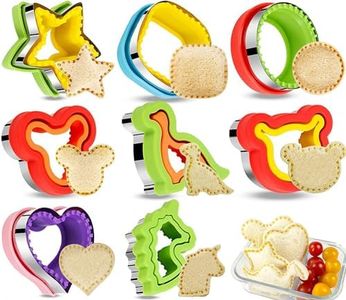 WADY 8PCS Sandwich Cutter Set, Sandwich Sealer, Sandwich Cutter and Sealer, Sandwich Cutters For Kids Lunch(BIG), Decruster Sandwich Maker, Great for Lunchbox and Bento Box - Boys and Girls Kids Lunch