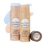 Aloha Sun Stick SPF 50+, Ideal for Water Sports & Surfing, Mineral Sunscreen Stick SPF 50 Face, Sunblock Stick, Sun Block Sticks for Face, SPF Stick, Zinc Stick Alternative Sunstick, 2pcs blue + beige