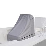 Seapisode 600D Fade and Tear Resistant Boat Center Console Cover,Heavy-Duty Waterproof and UV Protection Trailerable Boat Console Cover with Windproof Strap, Grey (Large Size up to 30" W 40" L 44" H)