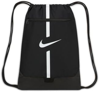 Nike Unisex Academy Soccer Gym Sack, Black/Black/White, One Size