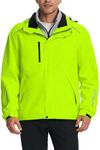 BALEAF Rain Jacket for Men Warm Winter Ski Waterproof Insulated Reflective Packable Windbreaker Running Cycling Green L