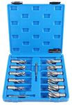 Accusize Industrial Tools 13 Pc 7/16'' to 1-1/16'' H.S.S. Annular Cutters, 1'' Cutting Depth, 3/4'' Weldon Shank, with 2 Pilot Pins, Strong Box, N10