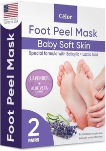 ﻿﻿Foot Peel Mask (2 Pairs) - Foot Mask for Baby soft skin - Remove Dead Skin | Foot Spa Foot Care for women Peel Mask with Lavender and Aloe Vera Gel for Men and Women Feet Peeling Mask Exfoliating