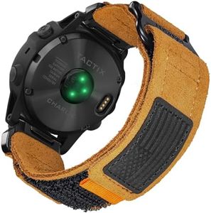 Soft Suede Leather Watch Band, 26mm Military Strap Compatible with Garmin Instinct 3 50mm/Fenix 8 51mm/7X/7X Pro/6X/6X Pro/5X/5X Plus, Tactix 7 Pro/ Delta, Quatix 6X/5X, Descent MK1/MK2, Instinct 2X, Foretrex 601/701, Enduro /Enduro 2/ Enduro 3, D2