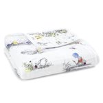 aden + anais 100% Cotton Muslin Dream Blanket, 120x120cm, Ideal Newborn Nursery & Cot Blankets for Baby Girls & Boys, Toddler & Infant Bedding, Shower & Registry Gift, Winnie The Pooh