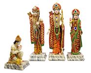 eSplanade Ram Darbar with Ram, Laxman, Sita and Hanuman Murti Idol Statue Sculpture | Decorative Idols - Home Decor | Resin - Multicolour - 18" Inches (Big Size)