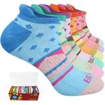 BIOAUM Womens Running Socks Low Cut-6 Pairs Cotton Cushioned Athletic Socks with Tab Arch Support