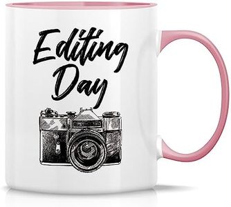 Retreez Funny Mug - Photo Editing Day Camera Photographer 11 Oz Ceramic Coffee Mugs - Funny, Sarcasm, Sarcastic, Motivational, Inspirational birthday gifts - White Mug with Pink Handle and Inner