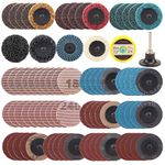 SI FANG 81Pcs 2 Inch Sanding Discs Set with Dust Free Mesh Sanding Disc, Roll Lock Quick Change Sanding Pads, Surface Conditioning Tool Die Grinder Attachments for Prep Strip Grind Polish Finish