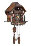 Kintrot Cuckoo Clock Antique Black Forest House Clock Tranditional Wooden Pendulum Quartz Wall Clock