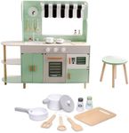 MindWare Play Kitchen Café – Unique 2-in-1 Playset Features Kitchen on One Side and Café on The Other – Pretend Play for Kids Ages 3 & Up – Includes Basic Kitchen Tools