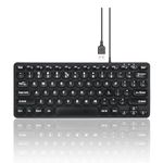 Perixx PERIBOARD-432 Wired Mini USB Keyboard - X Type Scissor Keys - Big Print Keys - US English, Black