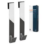 SimplyHooks Shower Door Hooks, Chrome, 2 Pack, Shower Towel Hook, Shower Door Hook for Frameless Glass Shower Door 3/8"(10mm) - 8" Hook