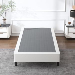 XINXINYAN Twin Box Spring 5 Inch High, Heavy Duty Mattress Foundation, Sturdy Metal Box Springs Only with Fabric Cover Set, Easy Assembly, Noise Free