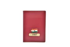 YOUR GIFT STUDIO Vegan Leather Passport Holder for Men with Name, Card Holder Travel Organizer Gift for Men and Women, Passport Holder with Name (Wine)