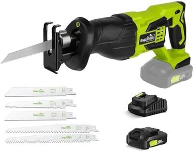 SnapFresh 20V Cordless Reciprocating Saw –3000 SPM, Variable Speed Trigger, Tool-Free Blade Change, LED Light, Lightweight & Compact for Wood, Metal, Plastic, 2.0Ah Battery & Fast Charger Included