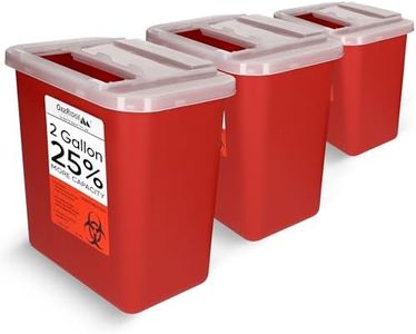 Oakridge Products Large Sharps Container for Home Use and Professional 2 Gallon (3-Pack) with Sliding Top, Biohazard Needle and Syringe Disposal, CDC Certified