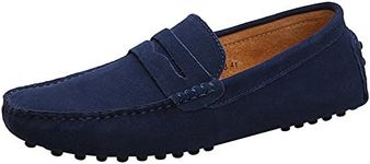Jamron Men's Suede Leather Penny Lo