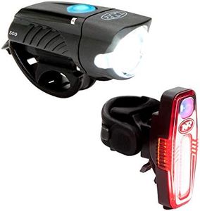 NiteRider Swift 500 Front Bike Light Sabre 110 Rear Bike Light Combo Pack- USB Rechargeable Bicycle Headlight LED Front Light Easy to Install Water Resistant Road Commuting Cycling Safety Flashlight