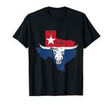 Texas Longhorn Bull Texan Pride US Flag Texas T-Shirt