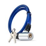Link Multipurpose Cable Lock 50 CM Length for Cycles, Bikes, Helmets or Scooters Assorted Colour | 2 Keys | 1 Lock | CL-01 (Pack of 1), Key Lock