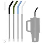 Prurex Reusable Metal Straw with Silicone Tip, 40 oz Tumbler Straw for Stanley, Simple Modern, Stainless Steel Straw for Stanley Cup Accessories