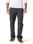 Wrangler Authentics Men's Relaxed Fit Stretch Cargo Pant Casual, Anthracite Twill, 34W x 30L