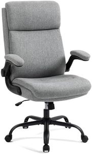 CASTLOVE Silla de Oficina Ergonómica, Silla Escritorio, Reposabrazos, Plegable, Giratoria, con Ruedas - 150 kg - cómoda para Oficina, Hogar, Estudio, Tela Gris