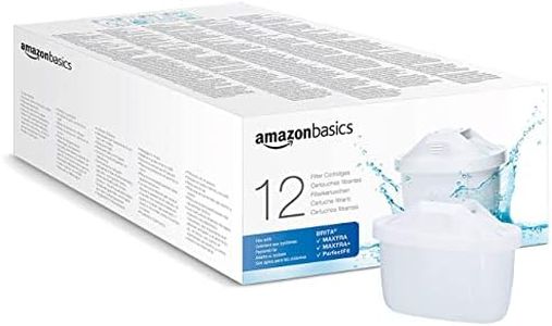 Amazon Basics Cartuchos filtrantes de agua, aptos y compatibles con todas las BRITA incl.PerfectFit & Jarras, Paquete de 12