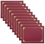 50 Pack Certificate Holders, Diploma Holders, Document Covers with Gold Foil Border, by Better Office Products, for Letter Size Paper, 50 Count (Crimson Red)