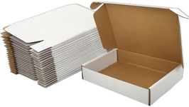 Lmuze Small White Shipping Boxes for Small Business Pack of 25-8x5.5x1.6 inches Cardboard Corrugated Mailer Boxes for Shipping Packaging Craft Gifts Giving Products