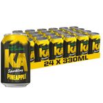 KA Caribbean Pineapple Fizzy Drinks - Traditional & Authentic Caribbean Jamaican Style Sparkling Drink - Soft Drinks Multipack - Caribbean Pineapple Soda Drinks Bulk Pack - 24 x 330ml Cans