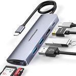 USB C Hub, WIMUUE 7 in 1 Aluminum Adapter with 100W Power Delivery, 4K HDMI, 2 USB 3.0 Ports, MicroSD, SD Card Reader USBC Dongle for MacBook Pro/Air Thunderbolt 3 Multiport Dock USB Type C Laptop