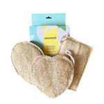 awenest 100% Natural Sun-Dried Loofah | Organic Bath Scrubber for Women & Men | Gentle Exfoliating Body Scrub Sponge | Eco-Friendly, Biodegradable Body Brush | Removes Dead Skin | Pack of 3