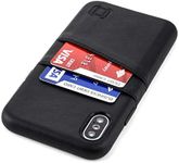 Dockem Wallet Case for iPhone X/XS: Built-in Metal Plate for Magnetic Mounting & 2 Credit Card Holders, 5.8" Exec M2 Synthetic Leather (Black)