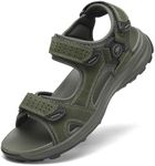 FLARUT Men's Sport Sandals Outdoor Hiking Sandal Open Toe Walking Sandals for Summer Beach Water Shoes(Green-a,39)