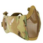 AOUTACC Airsoft Mesh Mask, Half Face Mesh Masks with Ear Protection for CS/Hunting/Paintball/Shooting