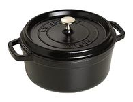 STAUB Cast Iron Roaster/Cocotte, Round, 24 cm, 3.8 L, Black