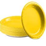 Amcrate Paper Dinner Plates Yellow, 8 1/2 Inches Paper Plates Disposable, Strong and Sturdy Disposable Plates for Party, Dinner, Holiday Party Plates, Pack of 50 - By Enday