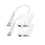 [Apple MFi Certified] iPhone 15 Headphone Adapter, 2 Pack USB C to 3.5 mm Headphones/Earphones Aux Audio + PD Charger Jack Adapter Splitter Dongle for iPhone 15/15 Pro/15 Pro Max/15 Plus, iPad Pro