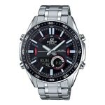 Casio Edifice EFV-C100D-1AVDF Black Analog-Digital Dial Silver Stainless Steel Band Men's Watch World Time 100M Water Resistant EX438