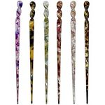 6 Pieces Acetate Hair Sticks Vintage Leopard Print Hairpin Chopsticks Vintage Tortoiseshell Hair Chopsticks Shell Print Chinese Hair Sticks for Women Girls Hairstyle Accessories