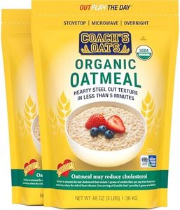 COACH'S OATS Organic Whole Grain Oatmeal (48 oz) Pack of 2 | Cracked n’ Toasted | Quick-Cooking, Steel Cut Texture | Heart-Healthy, Delicious Breakfast | Microwavable, Stovetop, Overnight Oatmeal